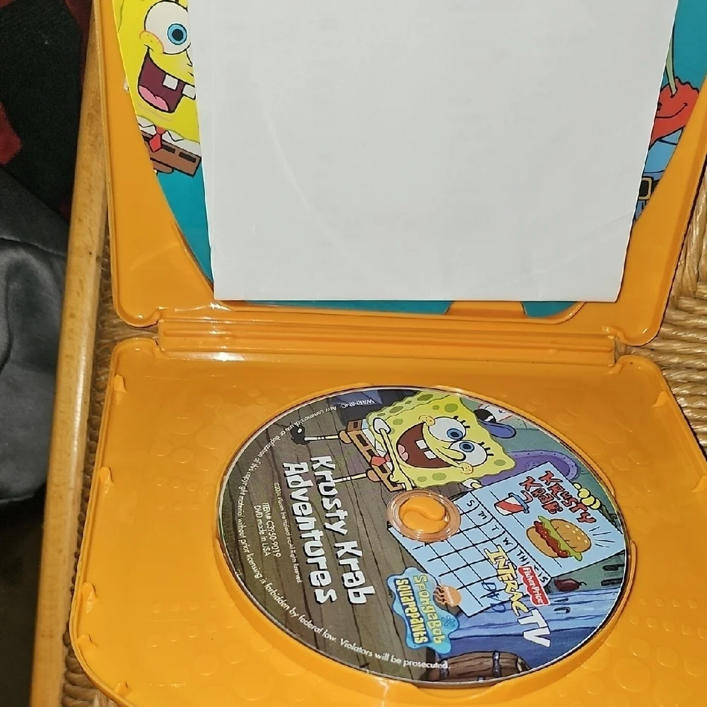Fisher-Price InteractivTV SpongeBob Krusty Krab Adventures DVD in Orange Case